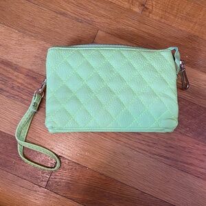 Charming Charlie Chartreuse Wristlet/Clutch/Crossbody